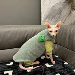 Jersey vellón algodón Devon Rex – Abrigo suave calentito gato sin pelo