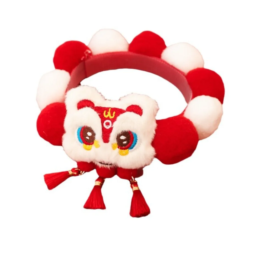Collar rojo para gatos y perros con pompones, borlas sin cascabel