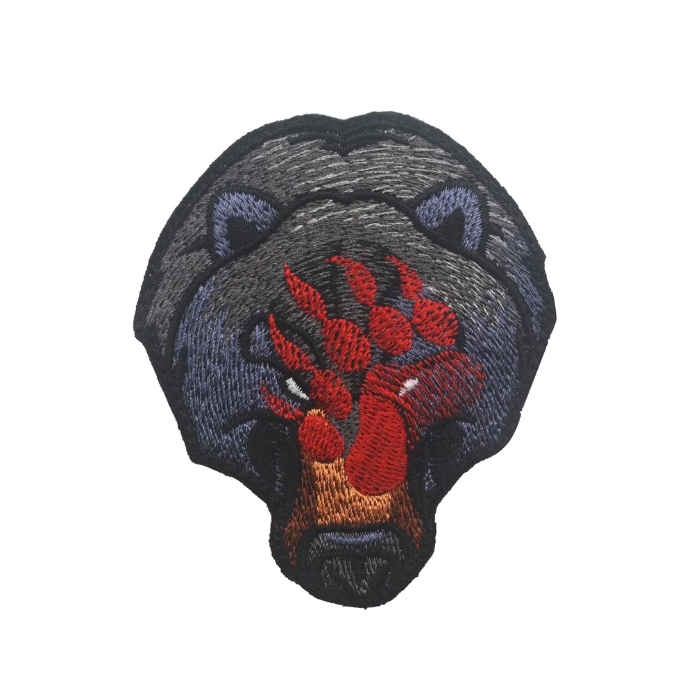 Parche bordado de animales, brazalete, insignia, apliques de adorno, apliques, tiburón, águila, oso, leopardo, parches tácticos - imagen 5