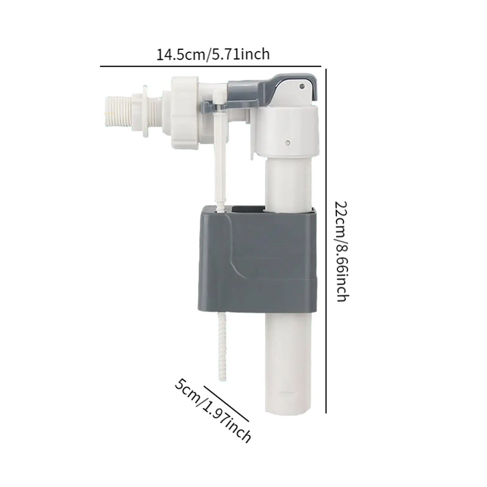 Water Inlet Valve Easy to Install Spare Replacement Hidden Toilet Tank Fill Valve for Washroom Farmhouse Hotel Bathroom Home