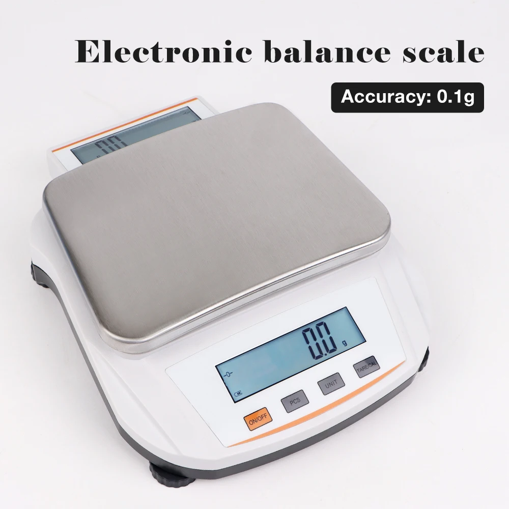 Báscula de laboratorio con pantalla Dual, balanza electrónica de 0,1g, balanza analítica de alta precisión, 1KG, 3KG, 5KG, enchufe europeo