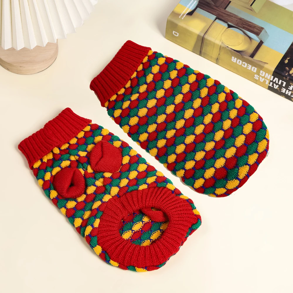 Ropa cálida de diseñador para cachorros, suéter de invierno para mascotas, jerséis para perros pequeños, salchicha y gatos, ropa para mascotas, ropa para cachorro - imagen 4