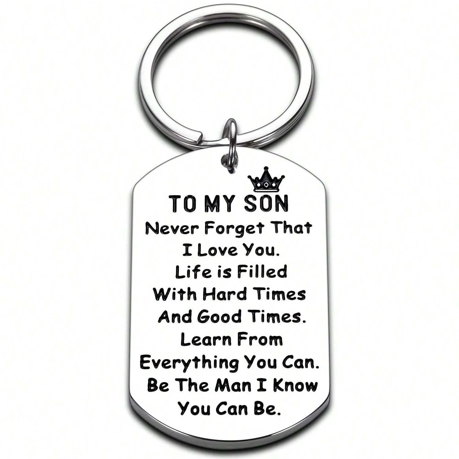 Llavero de estilo americano de acero inoxidable para la temporada de graduación, regalo inspirador para mi hijo nunca olvidar ese, 1 ud.