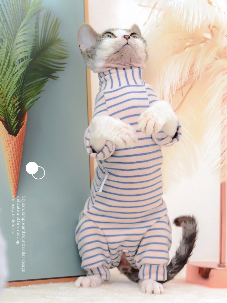 Sphynx-Mono de algodón con capucha para gato, ropa cálida para invierno, Disfraces para esfinge - imagen 5