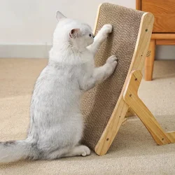 Rascador 3 en 1 de madera para gatos – Poste, cama y tabla rascadora