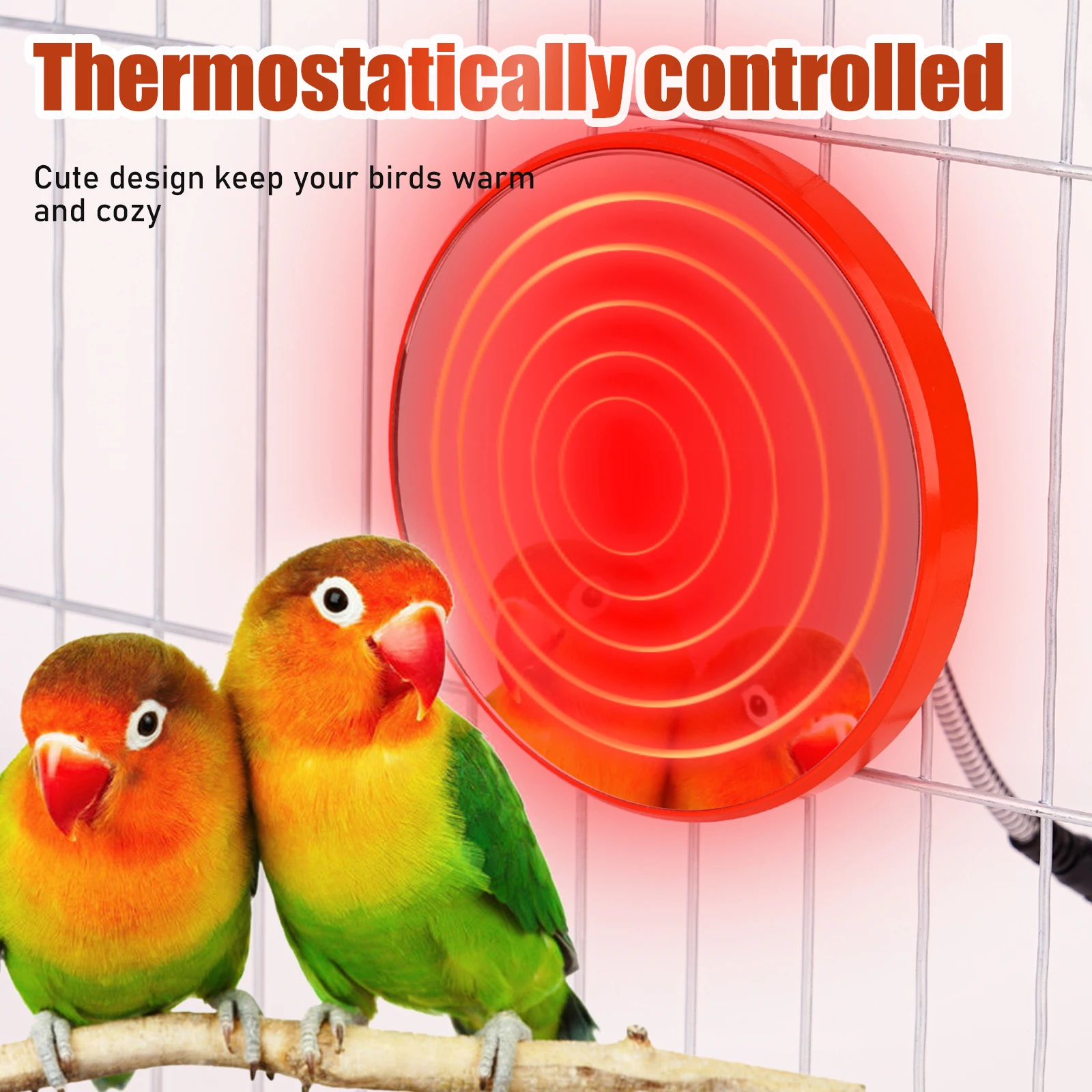 Calentador de pájaros para loros, placa termostática, espejo seguro para jaula de pájaros, hámsteres, nuevo - imagen 4
