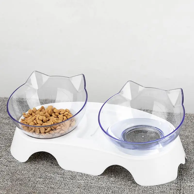 Cuencos de comida en relieve para gatos, plato de comida para gatos transparente, comedero para cachorros de grado alimenticio, suministros para mascotas para casas y salas de estar, nuevo - imagen 5