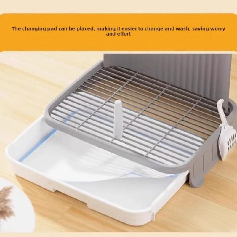 Inodoro de entrenamiento específico para mascotas, productos de limpieza para interiores para mascotas, soporte de plástico antipaso para almohadilla para orinar para perros, bandeja reutilizable de red extraíble - imagen 4