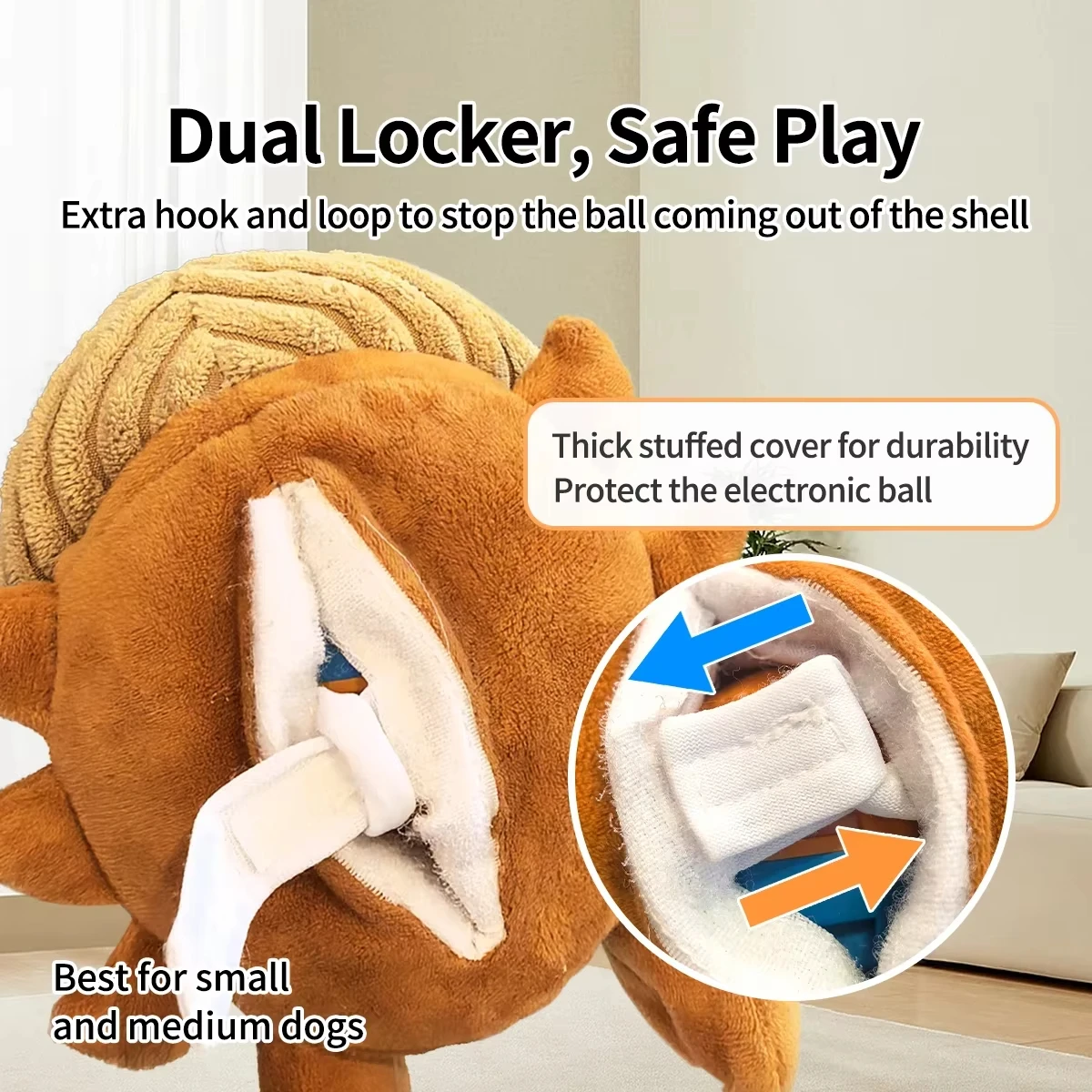 OUZEY-juguete interactivo de peluche para perros, pelota chirriante automática, juguetes para perros pequeños, resistente a mordeduras, accesorios de entrenamiento para mascotas - imagen 5