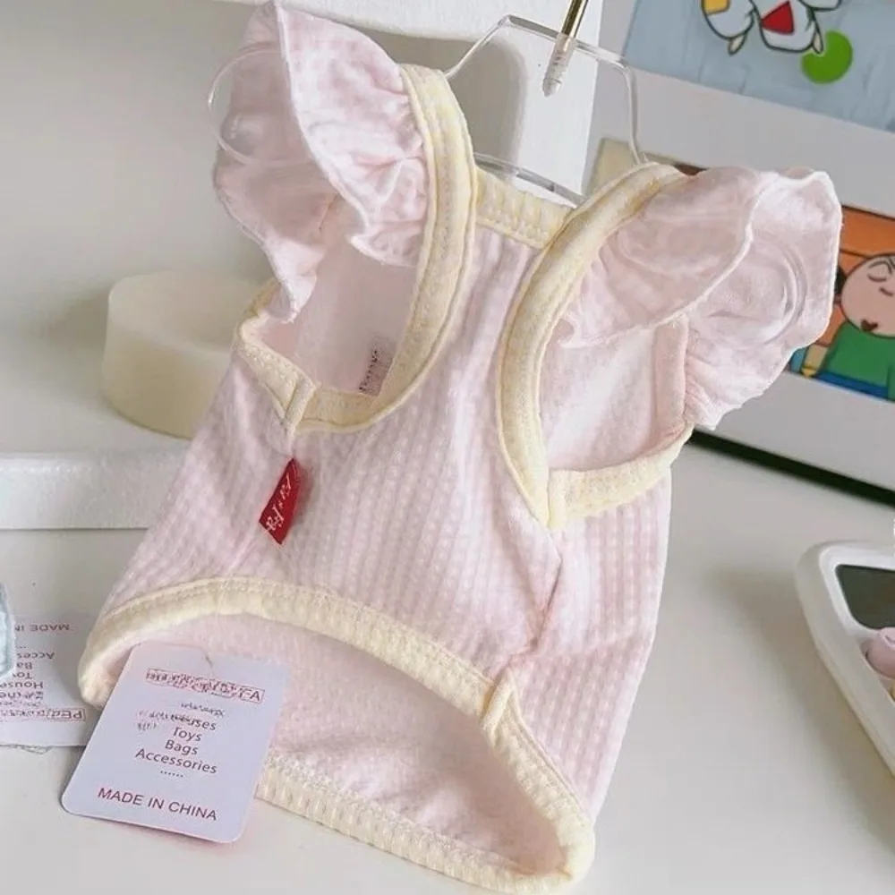 Camiseta sin mangas de manga fina para mascotas, camiseta de peluche Yorkshire, Top bonito de color helado, vestidos para perros pequeños - imagen 2