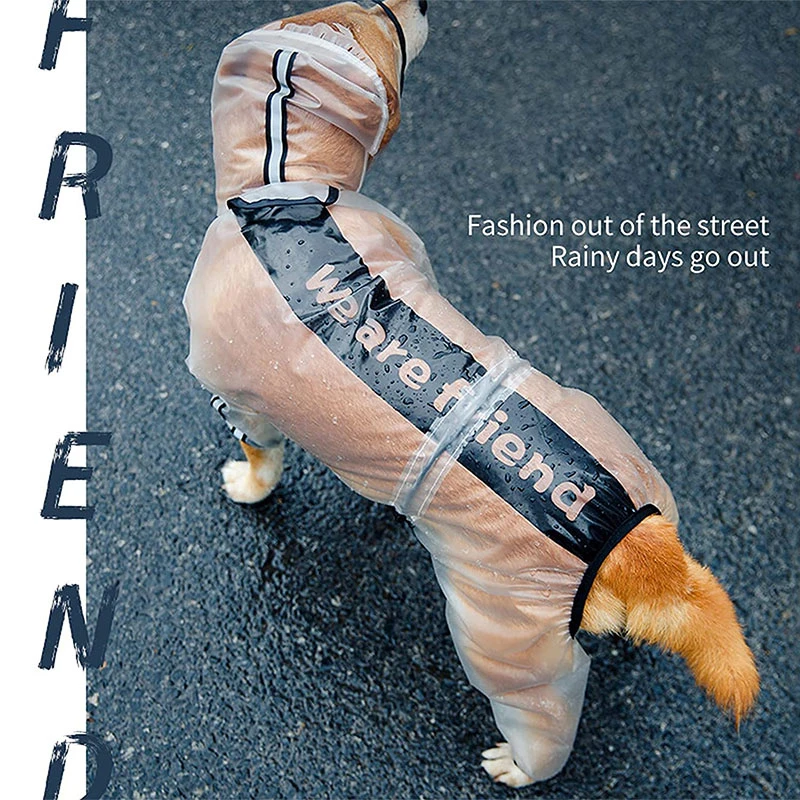 Chubasquero portátil para perro, chaqueta impermeable transparente para perros pequeños, medianos y grandes, ligera y transpirable con capucha - imagen 3