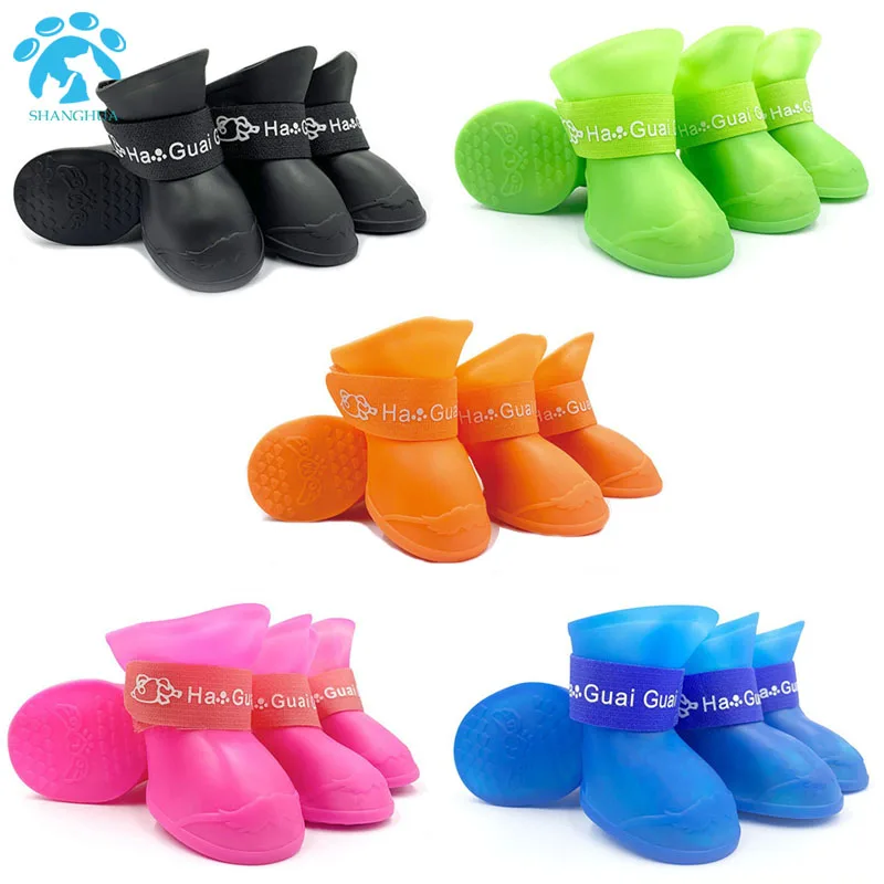 Chubasquero impermeable para mascotas, bota de goma antideslizante para perros pequeños, medianos y grandes, calzado de suela suave para caminar al aire libre para perros y gatos