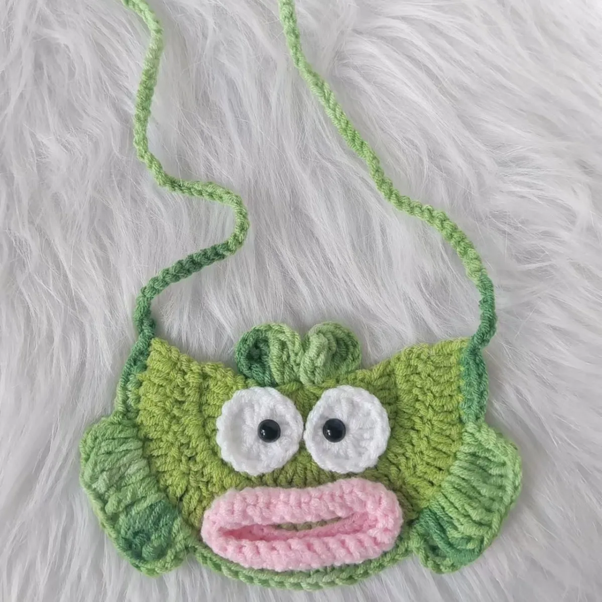 Decoración de cuello de mascota tejida a mano, toalla de babero, boca grande, babero de pescado, accesorios de punto para perros, Halloween - imagen 2