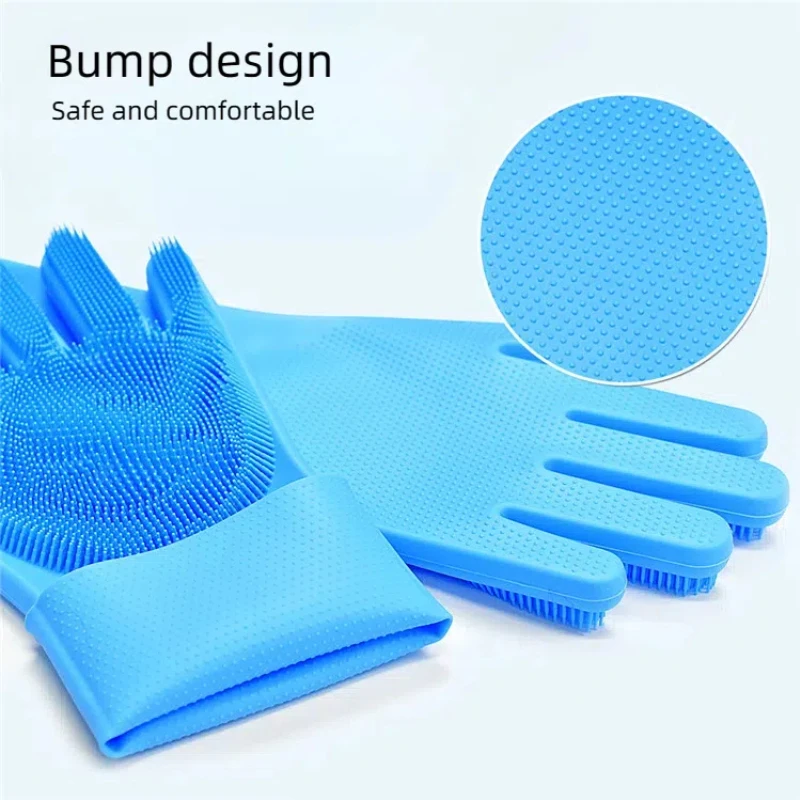 Guante de baño de silicona para gatos, cepillo y masajeador de baño suave para mascotas, herramienta eficiente para el cuidado de gatos, cepillo de champú - imagen 3