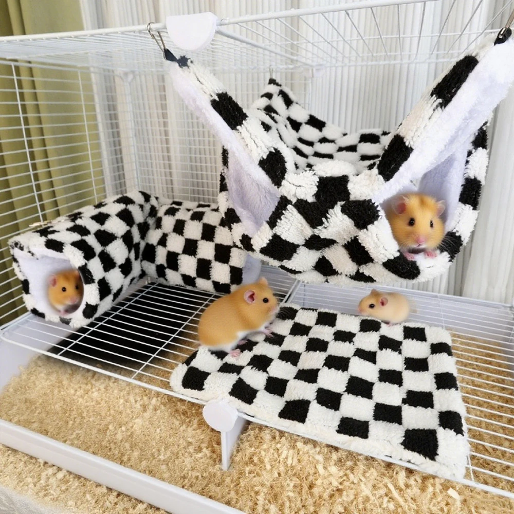 Hamaca gruesa de lana para invierno y otoño, colchoneta para dormir, hamaca para animales pequeños, planeador de miel, conejillo de indias, casa de túnel oculto, 1 ud.