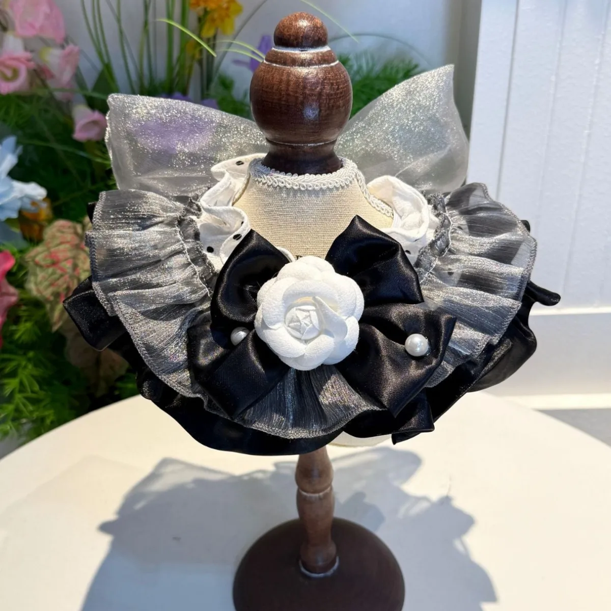 Bandana elástica estilo princesa con lazo para perros y gatos - imagen 3