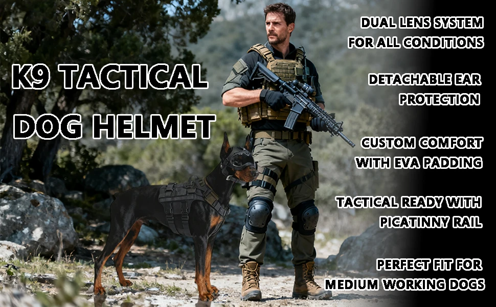 Casco táctico ATUBAN K9 en tamaño medio