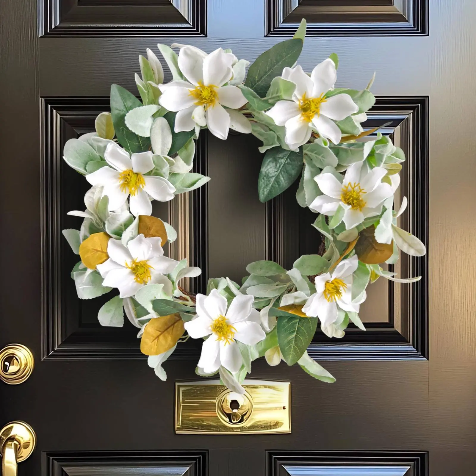 Guirnalda floral decorativa blanca con vid natural para gatos y perros - imagen 5