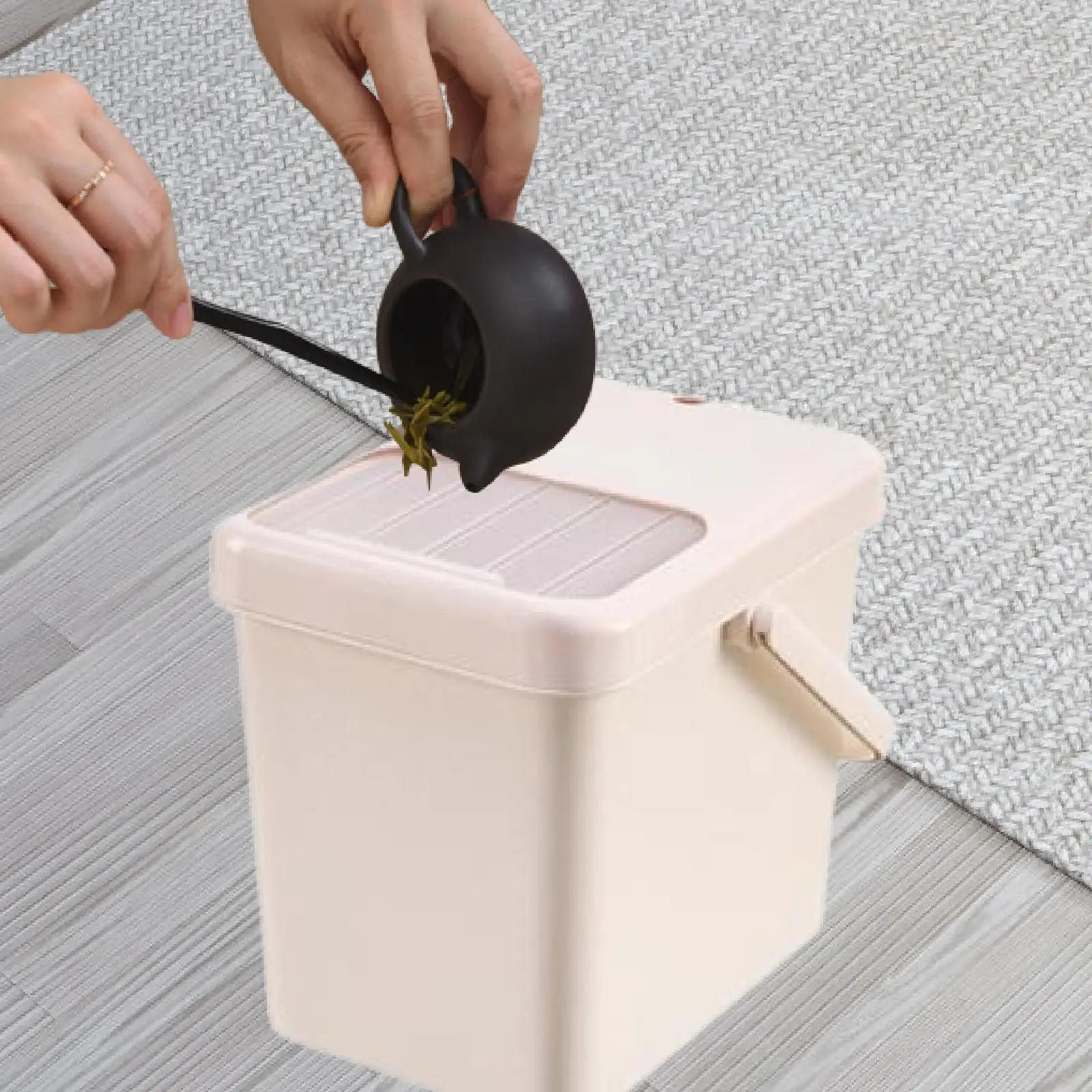 Cubo de drenaje para Dregs de té, contenedor de basura con tapa para el hogar y la Oficina, accesorios de mesa para ceremonia, cubo de basura, cubo para Dregs de té