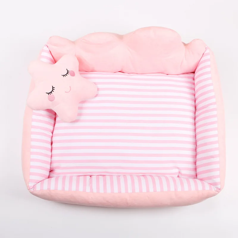Cama de felpa de tela para perro y gato pequeño, cama autocalentable para mascotas con almohada, funda extraíble y lavable con cremalleras - imagen 4