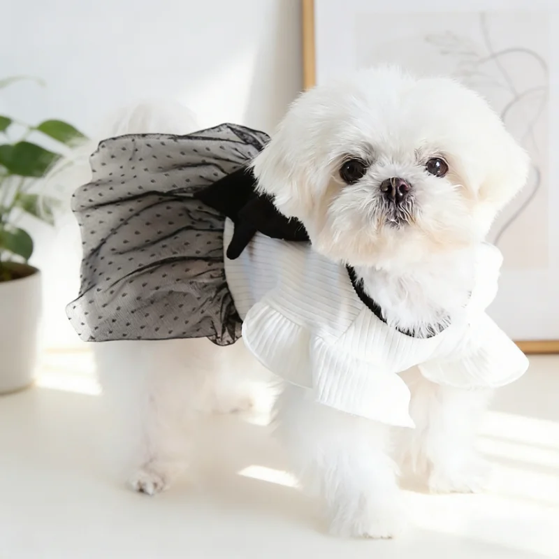 Vestido estilo princesa para perro – Ropa suave de primavera para cachorros - imagen 2
