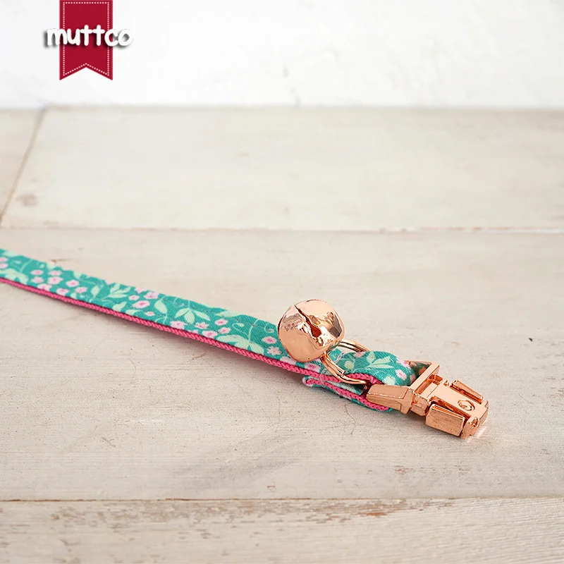 MUTTCO, venta al por menor, hermoso diseño de patrón de flores, hecho a mano, collar de rosa rosa de CINE, diseño único, collar de gato, 2 tamaños UCC163 - imagen 4
