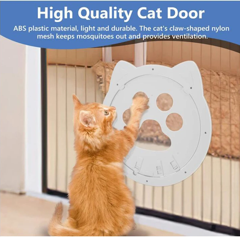 Cerradura de 4 vías con huella de pata de gato pequeña, puerta para mascotas, puerta para cachorros, puerta Interior Exterior, ventana, puerta segura con cerradura para puerta de perro - imagen 4