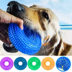 Juguete dental en forma de anillo para perros y cachorros con sonido