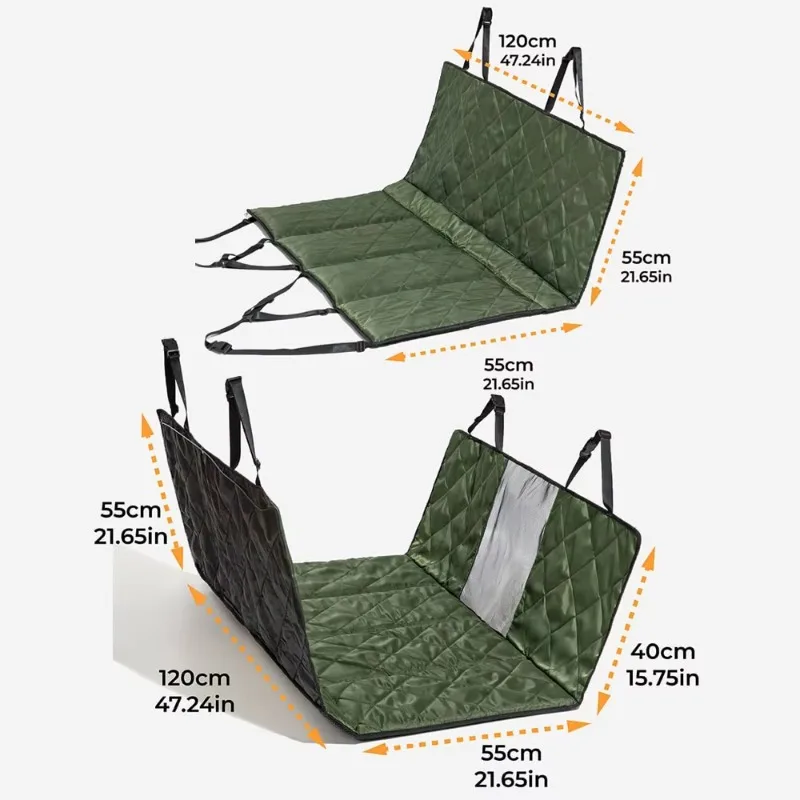 Cubierta trasera de coche plegable portátil e impermeable para viaje, asiento cama, alfombrilla extendida antideslizante para mascotas, productos para perros, SUV, camión - imagen 2