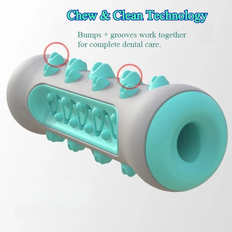 Rubber Dog Molar Toothbrush Chew Toy, Dental Cleaning Teeth Care for Puppies, Large & Small Dogs, Bite-Resistant Treat Dispenser - imagen 5