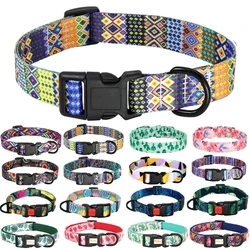 Collar nailon floral ajustable para perros y gatos