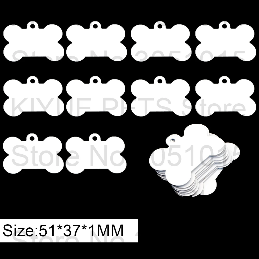 100 Uds. Etiqueta de perro de sublimación personalizada, accesorios de identificación de aluminio para mascotas, etiqueta de dirección para perros, impresión por transferencia de calor, placa de identificación en blanco - imagen 3