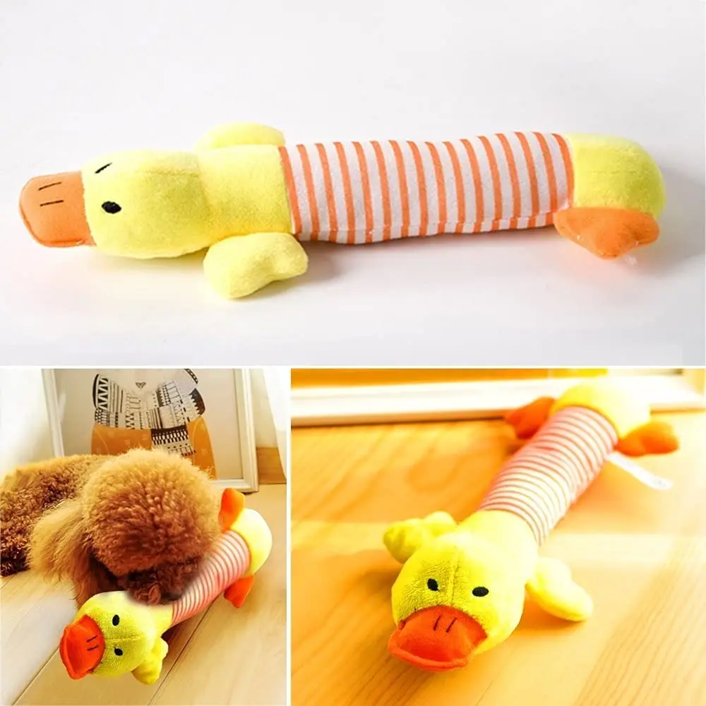 Juguete de peluche con sonido para mascota, muñeco de juguete para cachorro, perro de 25cm, talla única, pato - imagen 4