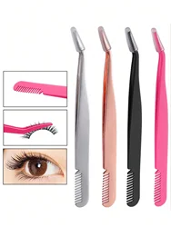 Pinzas para injerto de pestañas postizas con peine – Rizador y cejas