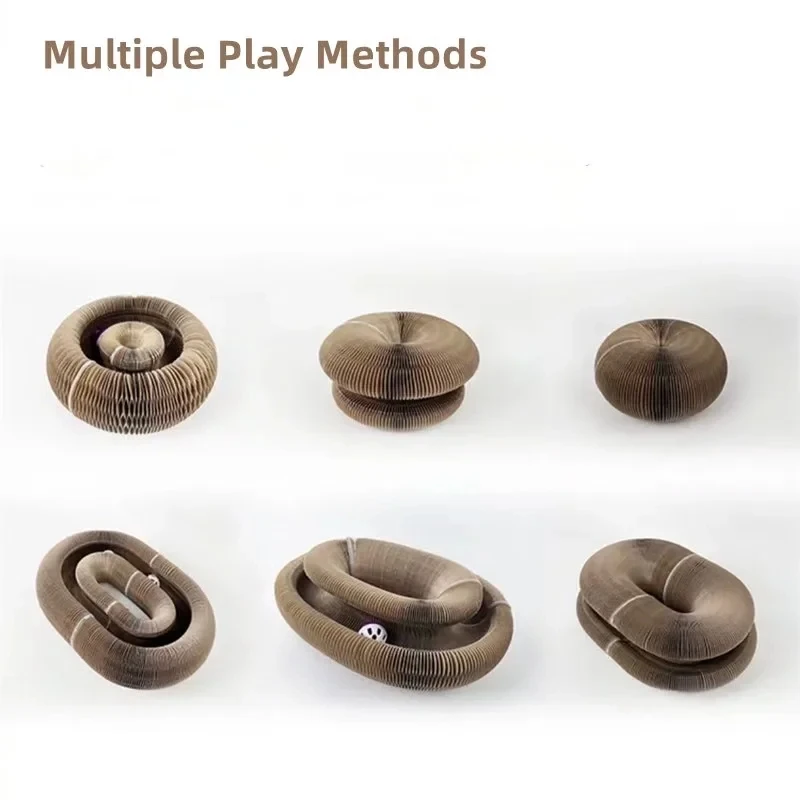 Rascador mágico para gatos, juguete con bola de campana, tablero para rascar para gatos, túnel multiempalmado, juguetes para gatitos para juegos de interior - imagen 4