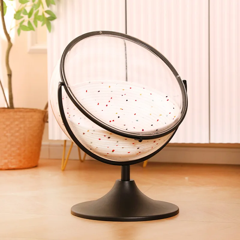 Cama acrílica para gatos, camas transparentes para gatos, cachorros, perros pequeños, gatitos, gatos, cama con globo, cápsula de gran espacio para mascotas, hamaca, muebles para casa - imagen 5