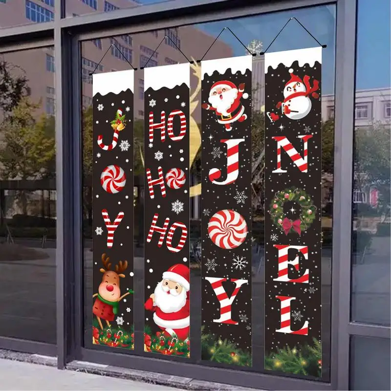 Banderines navideños para porche, decoración de puerta de Navidad, crea un ambiente de Navidad para empresa, cafetería, garaje, habitación, Balcon - imagen 2
