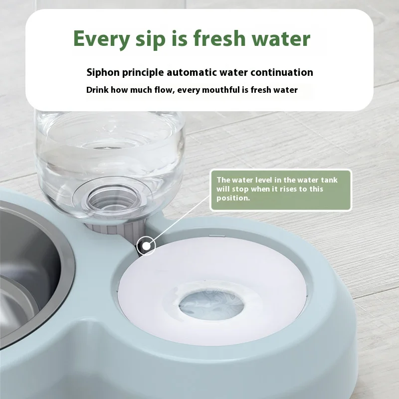 Comedero automático para mascotas y cuenco de agua, contenedor de comida inteligente combinado 2 en 1 con dispensador de agua para gatos, perros, diseño a prueba de fugas - imagen 2