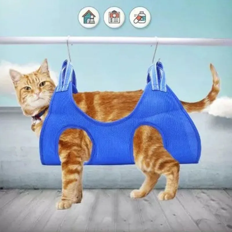 Hamaca para el cuidado de mascotas, accesorios para el cuidado del baño para perros, gatos pequeños y medianos, recorte de uñas, limpieza de orejas, productos de hamaca transpirables - imagen 3