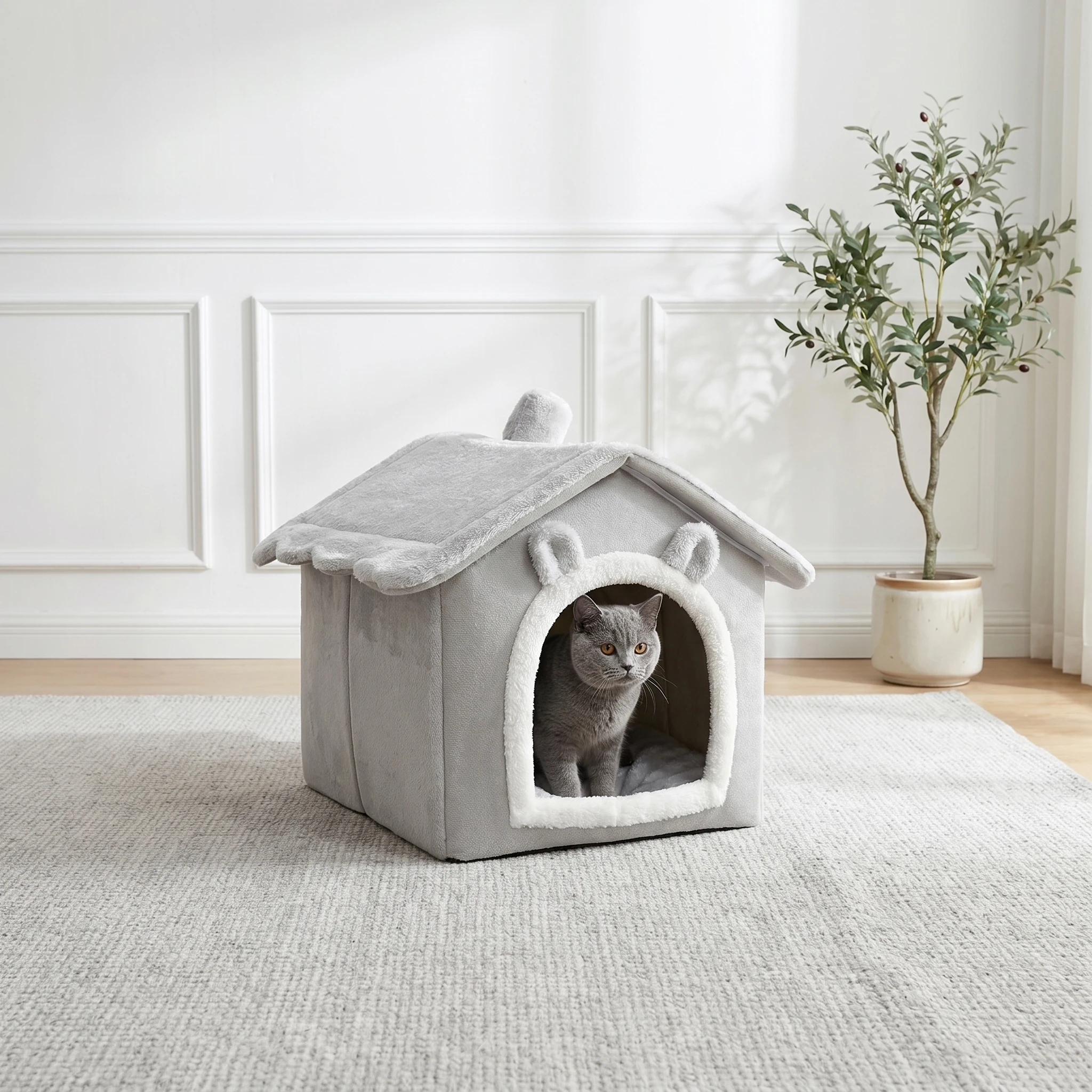 Cama cueva plegable y lavable para gatos y perros - imagen 5