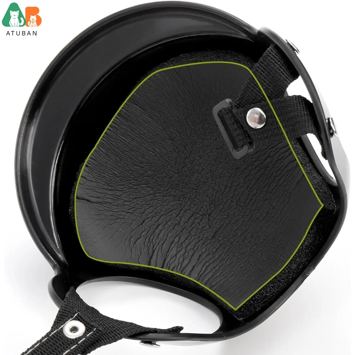 Casco para perro ATUBAN para todos los perros, casco de motocicleta para perros con orificios para las orejas, gorro de seguridad para perros, correa ajustable para conducir al aire libre