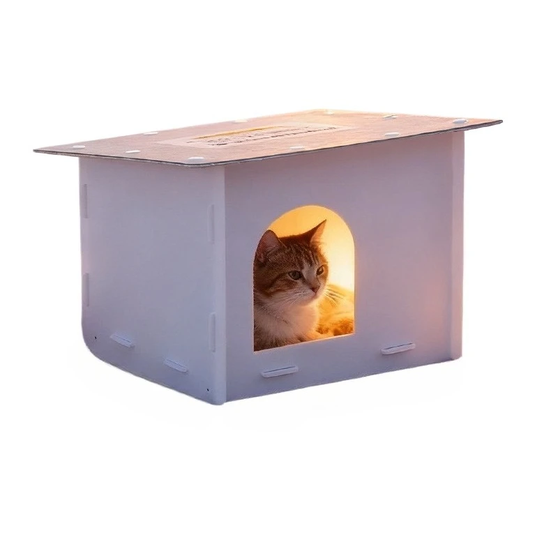 Casa impermeable para gatos, refugio cálido resistente al viento