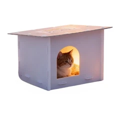Casa impermeable para gatos, refugio cálido resistente al viento