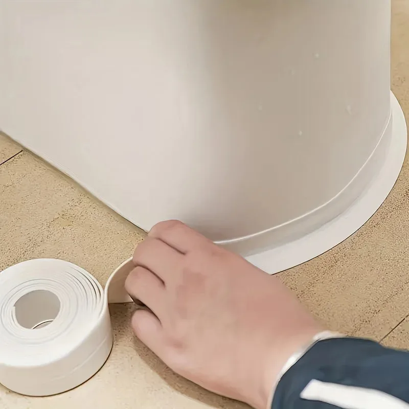 Cinta de sellado autoadhesiva de 3,2 M, cinta de calafateo de borde de fregadero de cocina a prueba de aceite de PVC, pegatina de pared de esquina de baño impermeable - imagen 2