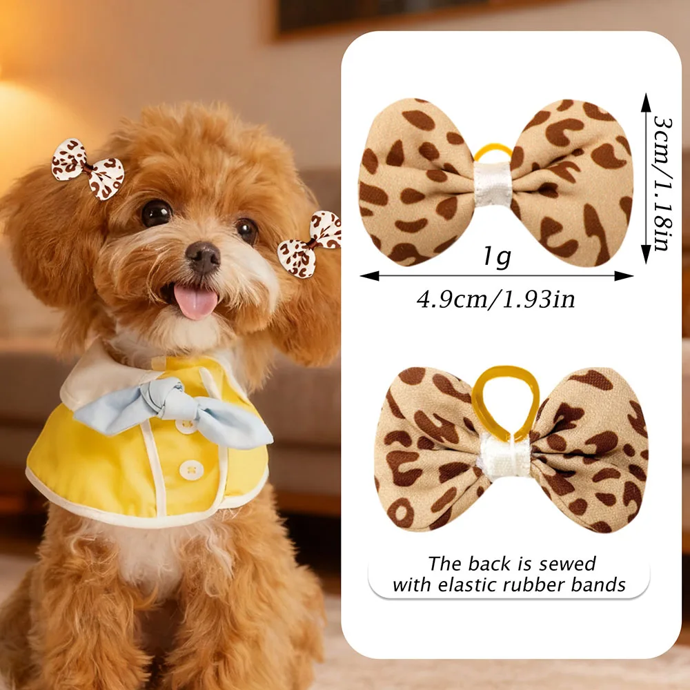 50 Uds. De lazos bonitos a la moda para perros pequeños, lazos para el pelo para cachorros, bandas de goma para perros, accesorios de aseo para mascotas para perros pequeños - imagen 4