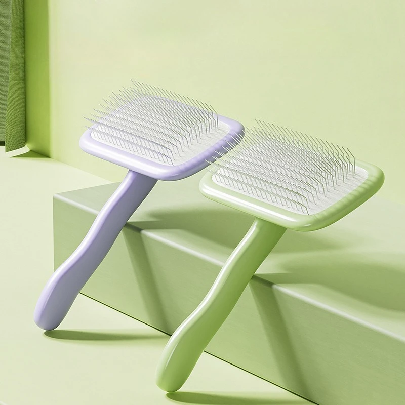 Cepillo para perros, removedor de pelo para mascotas, cepillo de masaje para gatos, peines de acero inoxidable para limpieza del pelo de perros, cepillos con mango cómodo, aseo para mascotas