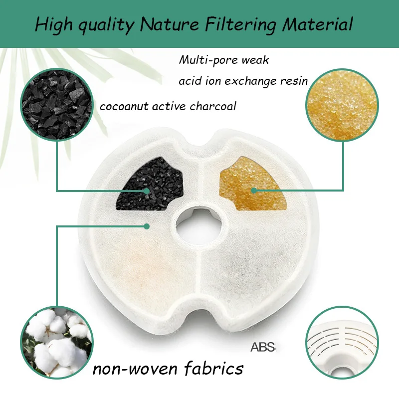 Filtros de repuesto de carbono para fuente de agua, bebedero para gatos de acero inoxidable 304, 4 paquetes de filtros, suministros para mascotas - imagen 3
