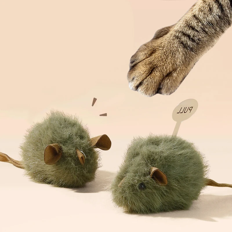 Juguete automático para gatos, juguete interactivo de simulación de ratón para gatos, divertido juguete resistente a mordeduras para gatitos, accesorios para gatos, 1/2 Uds. - imagen 2