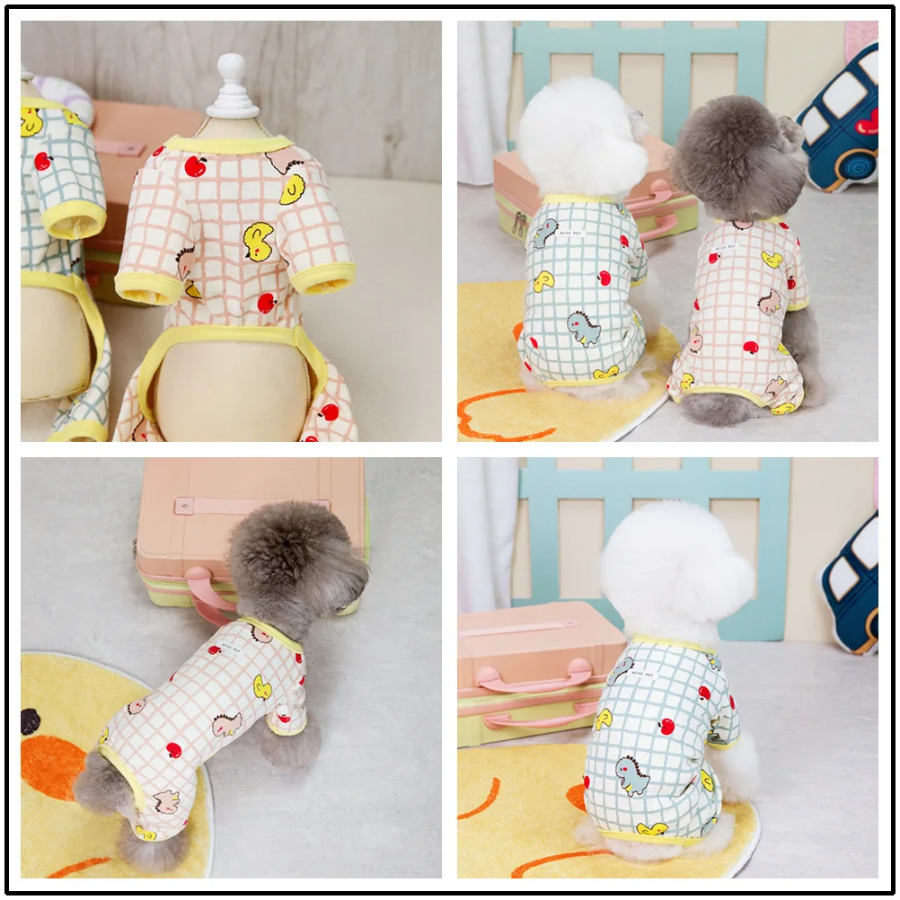 Mono con cuatro patas para mascotas, ropa de dormir para el hogar, suministros para cachorros, dinosaurio, primavera y otoño - imagen 3