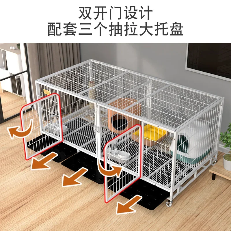 Jaula grande de cría para perros pequeños con divisor, conejos y gatos - imagen 4
